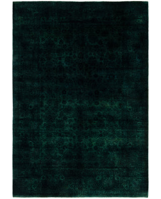 Contemporary Overdyed Wool Hand Knotted Green Area Rug 6' 1" x 8' 10"