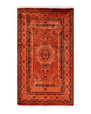 Contemporary Fine Vibrance Pink Wool Area Rug 2' 7" x 4' 5"