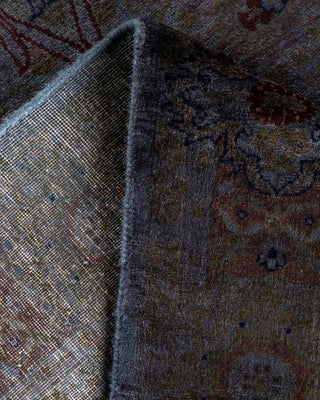 Contemporary Hand-Knotted Overdyed Gray Area Rug 3' 1" x 5' 1"