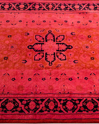 Modern Overdyed Hand Knotted Wool Pink Area Rug 3' 2" x 5' 3"