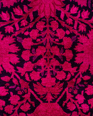 Contemporary Hand Knotted Overdyed Pink Area Rug 9' 2" x 12' 4"