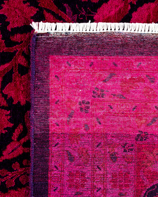 Contemporary Hand Knotted Overdyed Pink Area Rug 9' 2" x 12' 4"