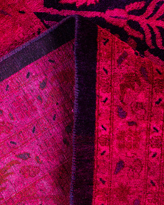 Contemporary Hand Knotted Overdyed Pink Area Rug 9' 2" x 12' 4"
