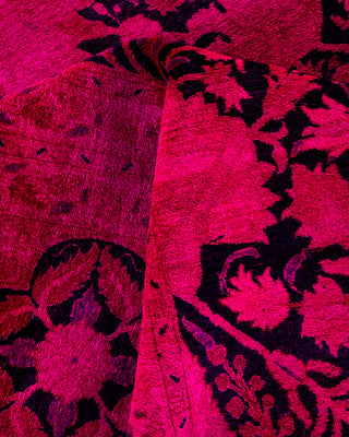 Contemporary Hand Knotted Overdyed Pink Area Rug 9' 2" x 12' 4"