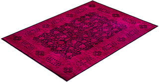 Contemporary Hand Knotted Overdyed Pink Area Rug 9' 2" x 12' 4"