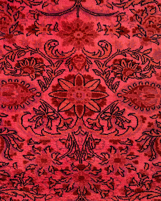 Contemporary Hand Knotted Overdyed Pink Area Rug 6' 2" x 12' 1"