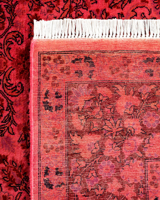 Contemporary Hand Knotted Overdyed Pink Area Rug 6' 2" x 12' 1"