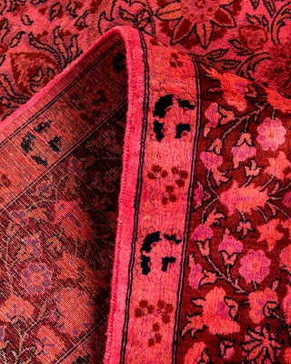Contemporary Hand Knotted Overdyed Pink Area Rug 6' 2" x 12' 1"