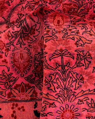 Contemporary Hand Knotted Overdyed Pink Area Rug 6' 2" x 12' 1"