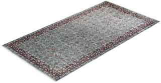 Contemporary Hand Knotted Overdyed Gray Area Rug 6' 1" x 11' 8"