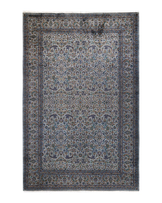 Contemporary Fine Vibrance Gray Wool Area Rug 6' 2" x 9' 6"