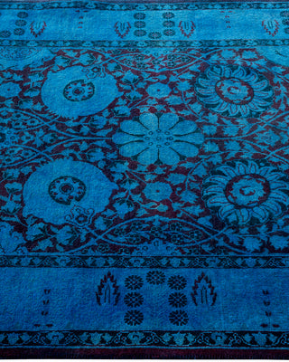 Contemporary Hand Knotted Overdyed Blue Area Rug 3' 2" x 5' 2"