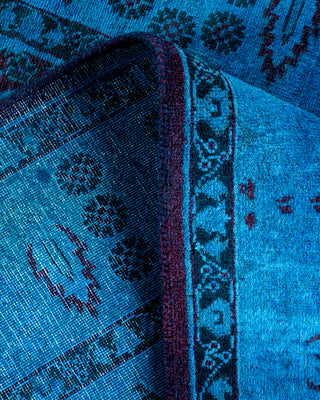 Contemporary Hand Knotted Overdyed Blue Area Rug 3' 2" x 5' 2"