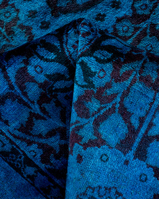 Contemporary Hand Knotted Overdyed Blue Area Rug 3' 2" x 5' 2"