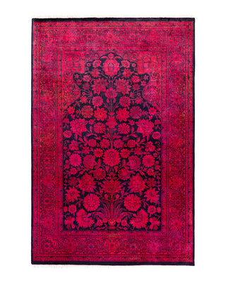 Modern Fine Vibrance Pink Area Rug 4' 1" x 6' 4"