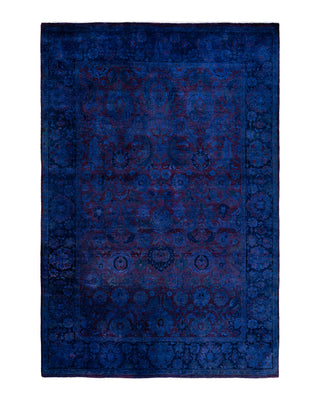 Fine Vibrance, One-of-a-Kind Hand-Knotted Area Rug - Blue, 6' 2" x 9' 0"