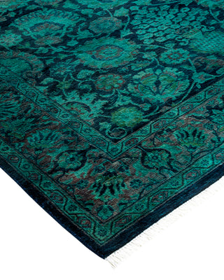 Contemporary Hand Knotted Overdyed Navy Area Rug 4' 2" x 6' 1"