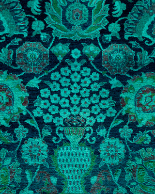 Contemporary Hand Knotted Overdyed Navy Area Rug 4' 2" x 6' 1"