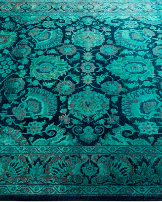 Contemporary Hand Knotted Overdyed Navy Area Rug 4' 2" x 6' 1"