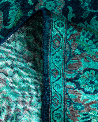 Contemporary Hand Knotted Overdyed Navy Area Rug 4' 2" x 6' 1"