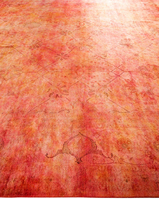 Modern Overdyed Hand Knotted Wool Pink Area Rug 10' 1" x 14' 1"