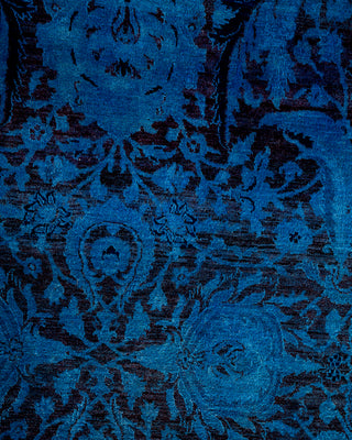 Contemporary Hand-Knotted Overdyed Blue Area Rug 9' 0" x 11' 10"