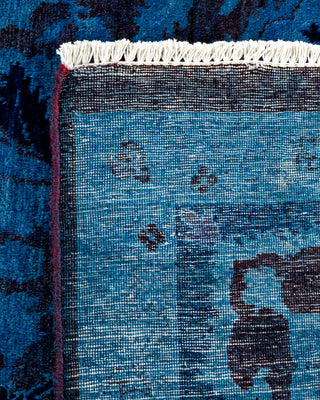 Contemporary Hand-Knotted Overdyed Blue Area Rug 9' 0" x 11' 10"