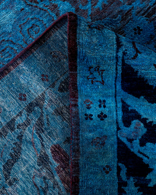 Contemporary Hand-Knotted Overdyed Blue Area Rug 9' 0" x 11' 10"