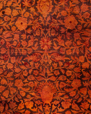 Contemporary Hand Knotted Overdyed Orange Area Rug 9' 3" x 12' 3"
