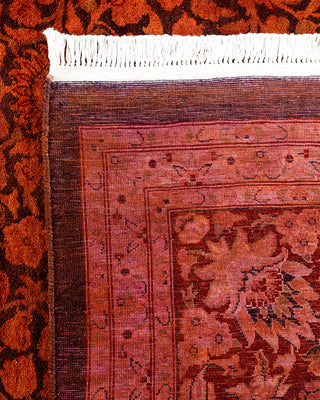 Contemporary Hand Knotted Overdyed Orange Area Rug 9' 3" x 12' 3"