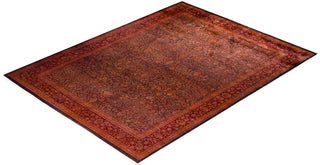 Contemporary Hand Knotted Overdyed Orange Area Rug 9' 3" x 12' 3"