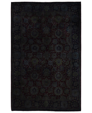 Contemporary Overdyed Wool Hand Knotted Black Area Rug 4' 1" x 6' 2"