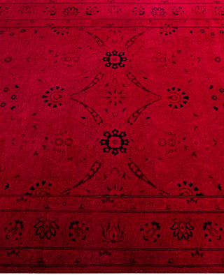 Contemporary Overdyed Wool Hand Knotted Pink Area Rug 3' 2" x 5' 0"