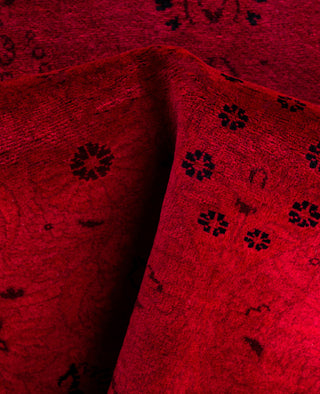 Contemporary Overdyed Wool Hand Knotted Pink Area Rug 3' 2" x 5' 0"