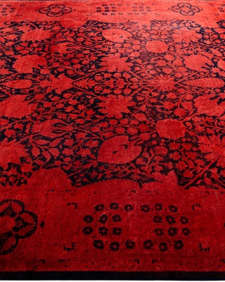 Contemporary Hand-Knotted Overdyed Orange Area Rug 6' 1" x 8' 10"