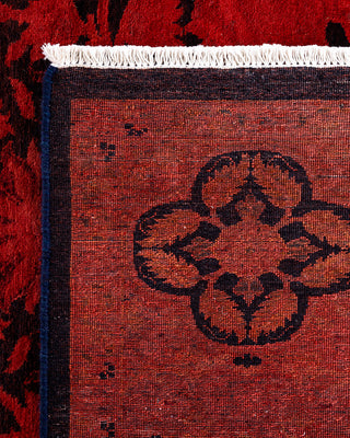 Contemporary Hand-Knotted Overdyed Orange Area Rug 6' 1" x 8' 10"