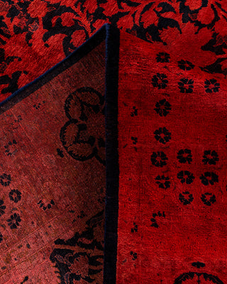 Contemporary Hand-Knotted Overdyed Orange Area Rug 6' 1" x 8' 10"