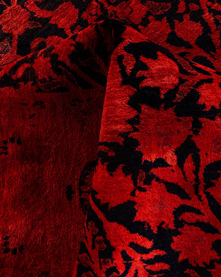 Contemporary Hand-Knotted Overdyed Orange Area Rug 6' 1" x 8' 10"