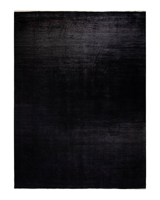 Contemporary Fine Vibrance Black Wool Area Rug 9' 1" x 12' 3"