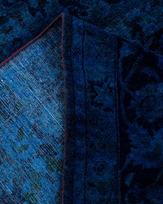 Contemporary Hand-Knotted Overdyed Blue Area Rug 9' 3" x 11' 10"