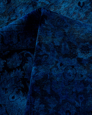 Contemporary Hand-Knotted Overdyed Blue Area Rug 9' 3" x 11' 10"