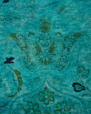 Contemporary Hand Knotted Overdyed Blue Area Rug 9' 1" x 12' 1"