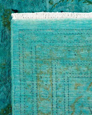 Contemporary Hand Knotted Overdyed Blue Area Rug 9' 1" x 12' 1"