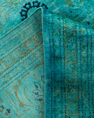 Contemporary Hand Knotted Overdyed Blue Area Rug 9' 1" x 12' 1"