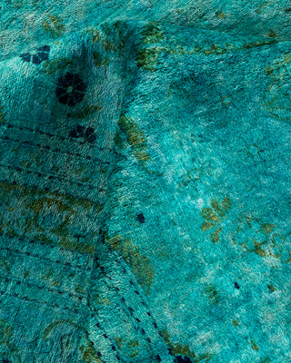 Contemporary Hand Knotted Overdyed Blue Area Rug 9' 1" x 12' 1"