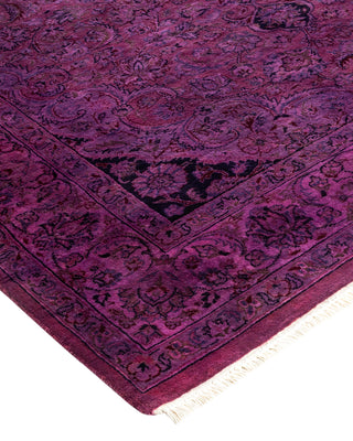 Modern Overdyed Hand Knotted Wool Pink Area Rug 4' 1" x 6' 0"