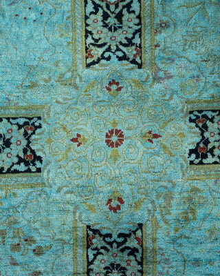 Contemporary Hand Knotted Overdyed Blue Area Rug 9' 2" x 12' 1"