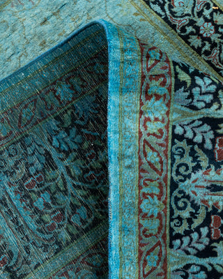 Contemporary Hand Knotted Overdyed Blue Area Rug 9' 2" x 12' 1"