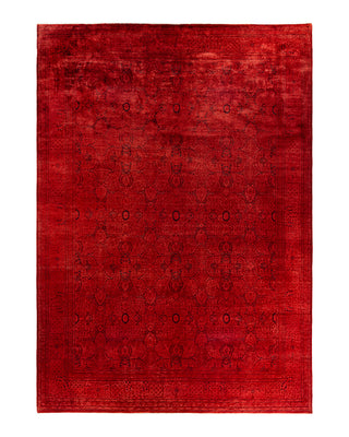 Contemporary Overyed Wool Hand Knotted Orange Area Rug 10' 2" x 14' 4"