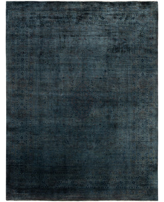 Contemporary Overdyed Wool Hand Knotted Black Area Rug 8' 0" x 10' 2"